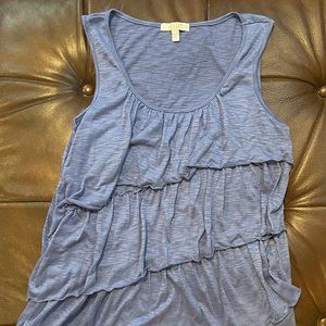 Blue Ruffle Tank Top Women's Medium